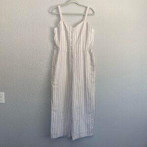 Striped White Jumpsuit